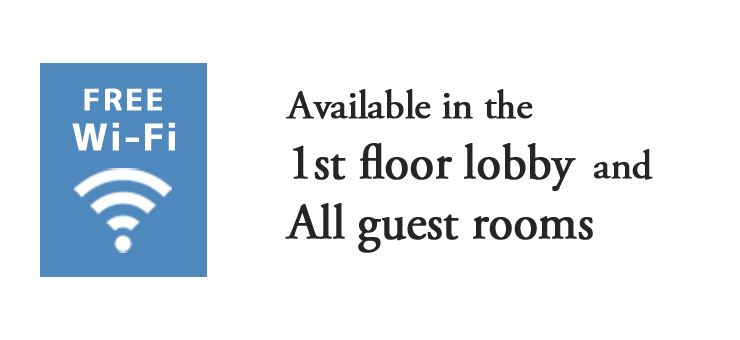Wi-Fi is Available in the 1st floor lobby and all guest rooms